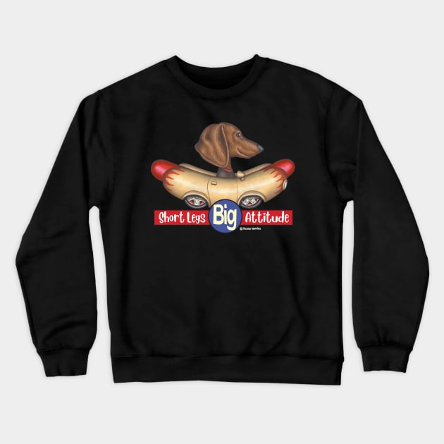 Dachshund in Hotdog Mobile Crewneck Sweatshirt by Danny Gordon Art